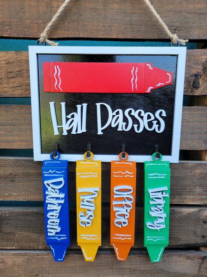 Hall Passes Customizable Sign